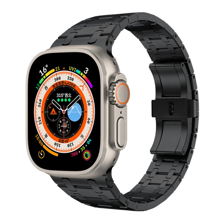 For Apple Watch Ultra 49mm PG94 Dual-link Modified Stainless Steel Watch Band(Black) by bashfashion