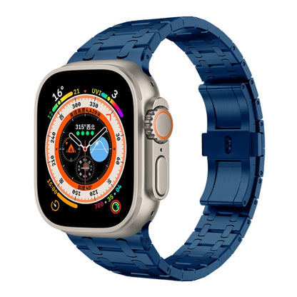For Apple Watch Ultra 49mm PG94 Dual-link Modified Stainless Steel Watch Band(Blue) by bashfashion