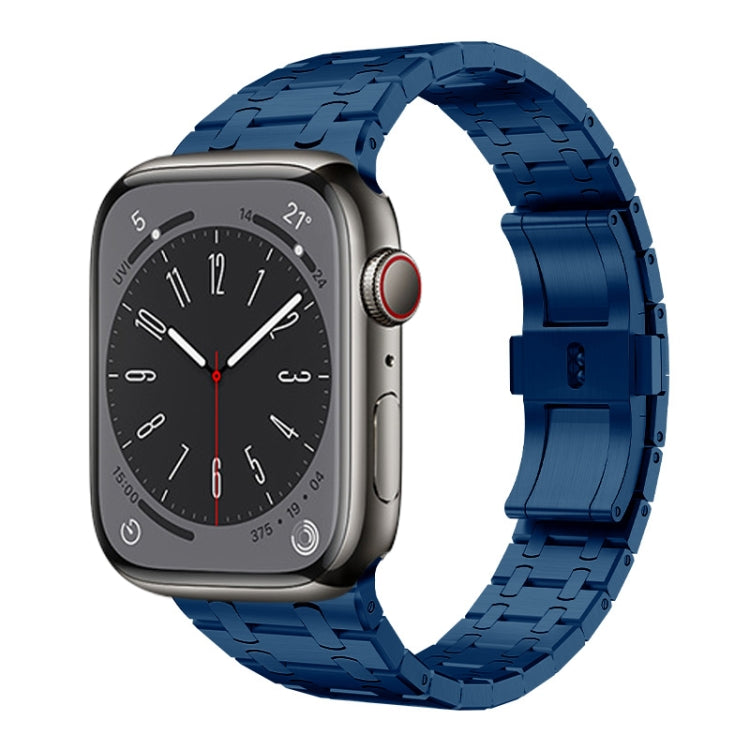 For Apple Watch Series 8 41mm PG94 Dual-link Modified Stainless Steel Watch Band(Blue) by bashfashion