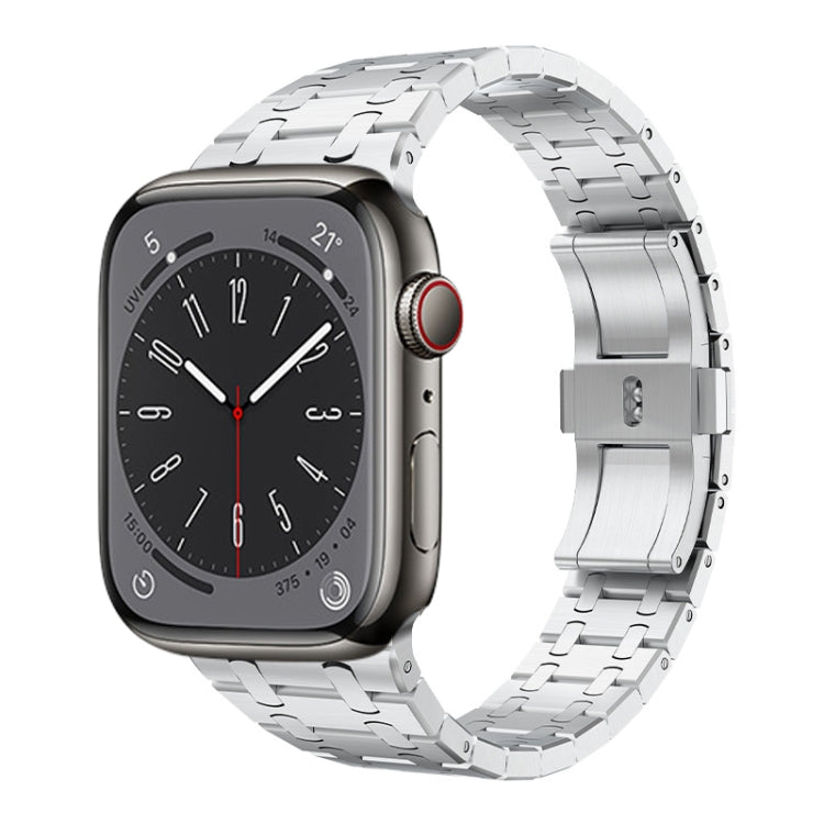 For Apple Watch Series 4 44mm PG94 Dual-link Modified Stainless Steel Watch Band(Silver) by bashfashion