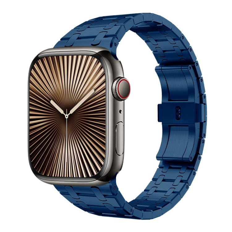 For Apple Watch Series 10 42mm PG94 Dual-link Modified Stainless Steel Watch Band(Blue) by bashfashion