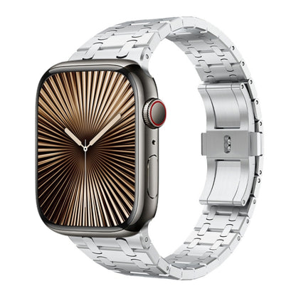 For Apple Watch Series 10 42mm PG94 Dual-link Modified Stainless Steel Watch Band(Silver) by bashfashion