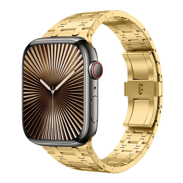 For Apple Watch Series 10 46mm PG94 Dual-link Modified Stainless Steel Watch Band(Gold) by bashfashion