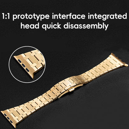 For Apple Watch Series 4 40mm PG94 Dual-link Modified Stainless Steel Watch Band(Black) by bashfashion