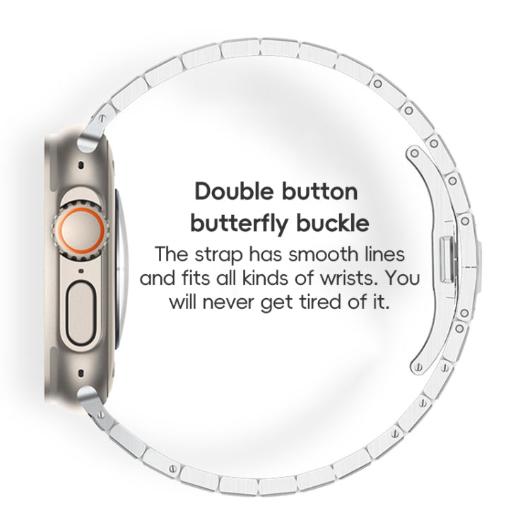 For Apple Watch SE 2023 40mm PG94 Dual-link Modified Stainless Steel Watch Band(Blue) by bashfashion