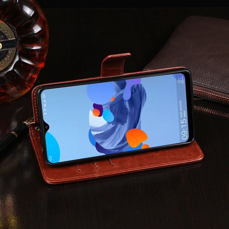 For Oukitel C19 idewei Crazy Horse Texture Horizontal Flip Leather Case with Holder & Card Slots & Wallet(Dark Blue) by idewei