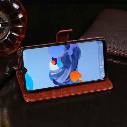 For Oukitel C19 idewei Crazy Horse Texture Horizontal Flip Leather Case with Holder & Card Slots & Wallet(Dark Blue) by idewei