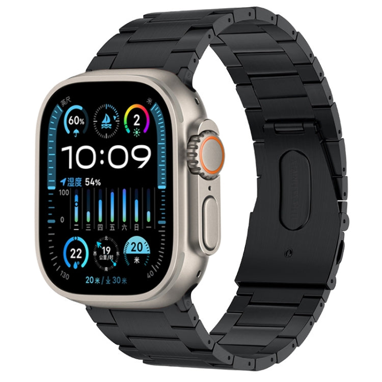For Apple Watch Ultra 2 49mm PG63 Three-Bead Protrusion Titanium Metal Watch Band(Graphite Black) by bashfashion