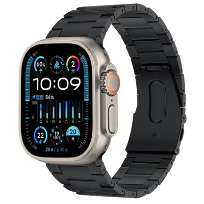 For Apple Watch Ultra 2 49mm PG63 Three-Bead Protrusion Titanium Metal Watch Band(Graphite Black) by bashfashion