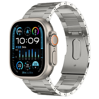 For Apple Watch Ultra 2 49mm PG63 Three-Bead Protrusion Titanium Metal Watch Band(Silver) by bashfashion