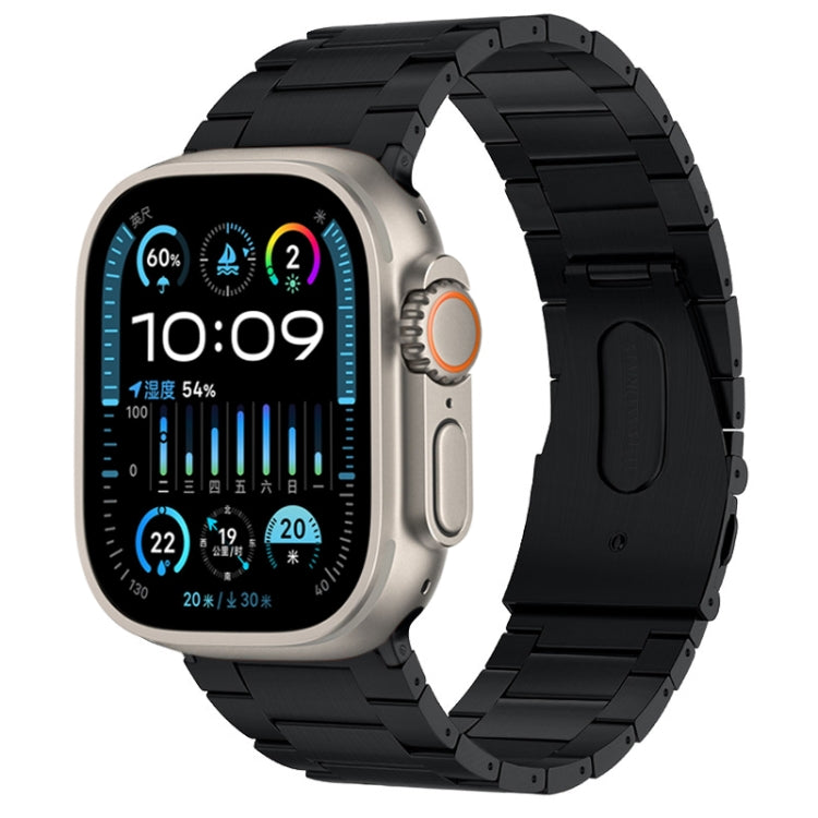 For Apple Watch Ultra 49mm PG63 Three-Bead Protrusion Titanium Metal Watch Band(Black) by bashfashion