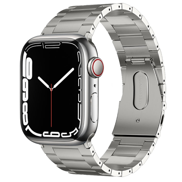 For Apple Watch Series 8 41mm PG63 Three-Bead Protrusion Titanium Metal Watch Band(Silver) by bashfashion