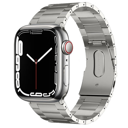 For Apple Watch Series 8 41mm PG63 Three-Bead Protrusion Titanium Metal Watch Band(Silver) by bashfashion