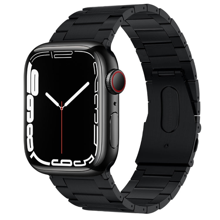 For Apple Watch SE 40mm PG63 Three-Bead Protrusion Titanium Metal Watch Band(Black) by bashfashion