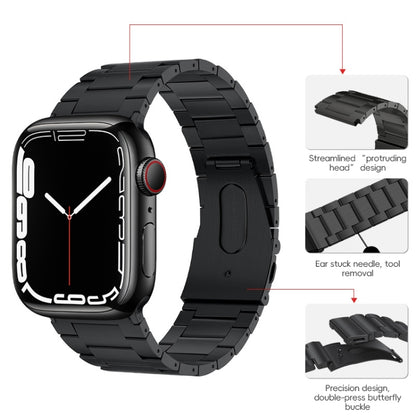 For Apple Watch Series 6 40mm PG63 Three-Bead Protrusion Titanium Metal Watch Band(Graphite Black) by bashfashion