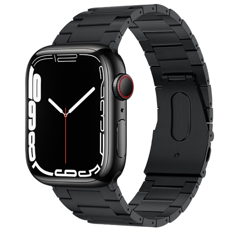 For Apple Watch Series 5 44mm PG63 Three-Bead Protrusion Titanium Metal Watch Band(Graphite Black) by bashfashion