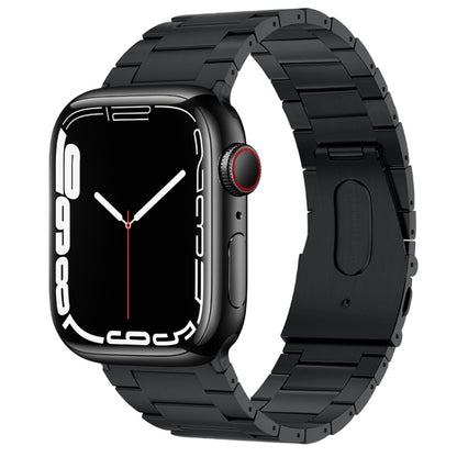 For Apple Watch 42mm PG63 Three-Bead Protrusion Titanium Metal Watch Band(Graphite Black) by bashfashion