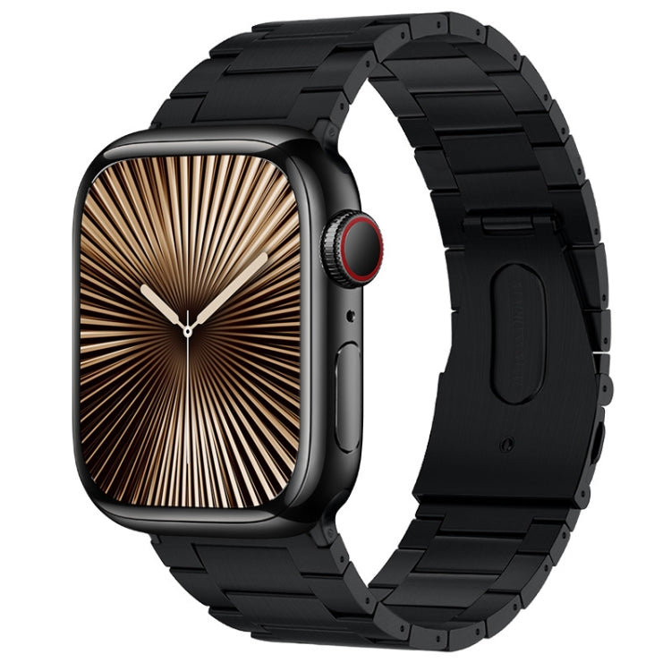 For Apple Watch Series 10 42mm PG63 Three-Bead Protrusion Titanium Metal Watch Band(Black) by bashfashion