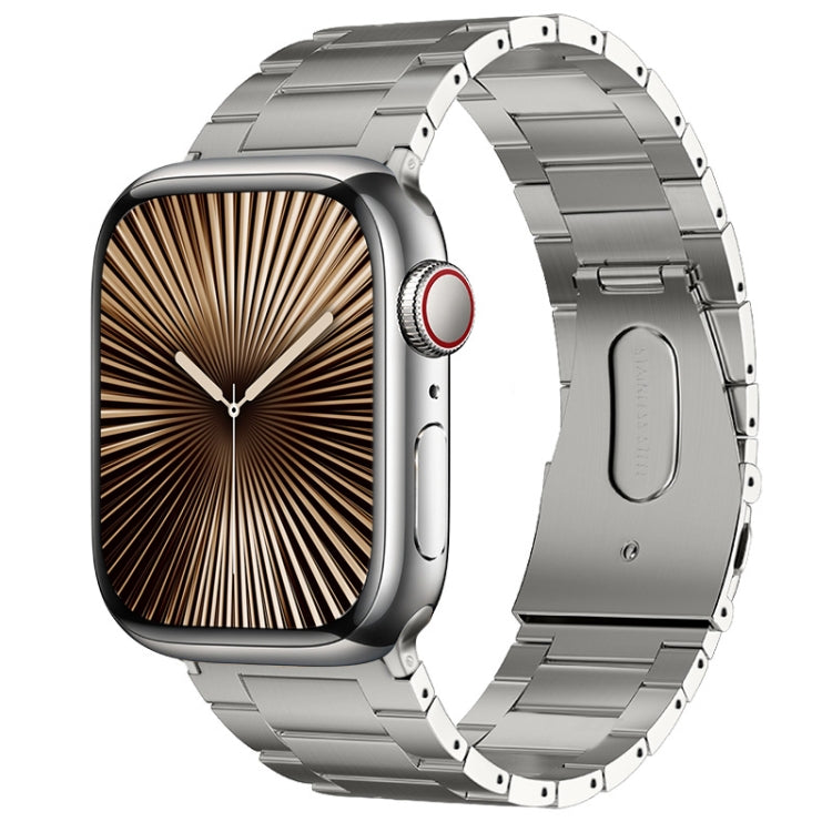 For Apple Watch Series 10 42mm PG63 Three-Bead Protrusion Titanium Metal Watch Band(Silver) by bashfashion