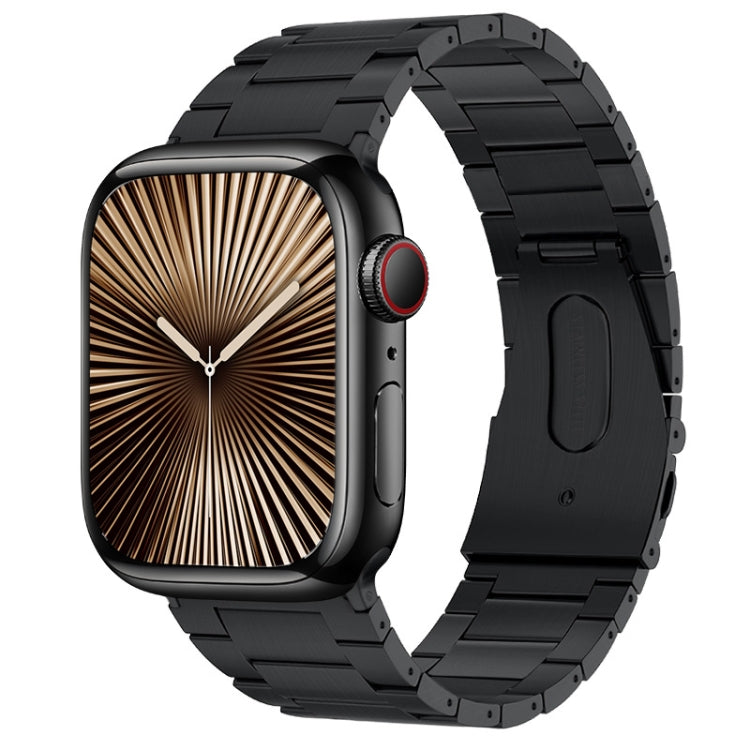 For Apple Watch Series 10 46mm PG63 Three-Bead Protrusion Titanium Metal Watch Band(Graphite Black) by bashfashion