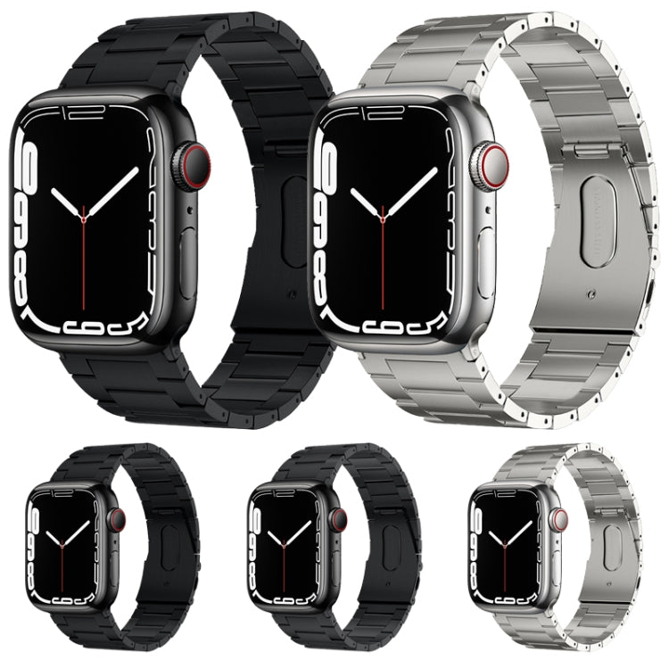 For Apple Watch 42mm PG63 Three-Bead Protrusion Titanium Metal Watch Band(Silver) by bashfashion