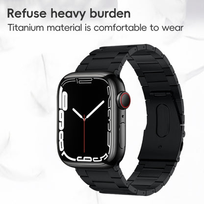 For Apple Watch Series 2 42mm PG63 Three-Bead Protrusion Titanium Metal Watch Band(Black) by bashfashion