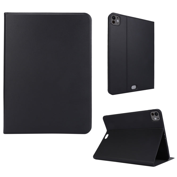For iPad Pro 13 2025 / 2024 Stretch Voltage Plain Leather Smart Tablet Case(Black) by bashfashion