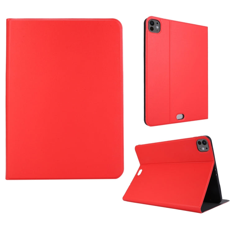 For iPad Pro 13 2025 / 2024 Stretch Voltage Plain Leather Smart Tablet Case(Red) by bashfashion