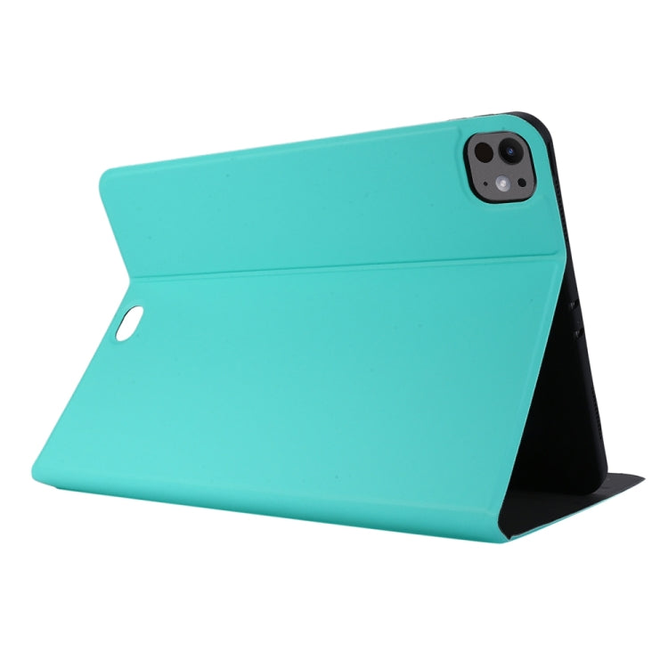 For iPad Pro 13 2025 / 2024 Stretch Voltage Plain Leather Smart Tablet Case(Green) by bashfashion