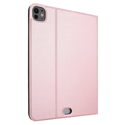 For iPad Pro 13 2025 / 2024 Stretch Voltage Plain Leather Smart Tablet Case(Rose Gold)