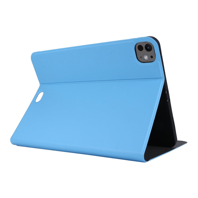 For iPad Pro 13 2025 / 2024 Stretch Voltage Plain Leather Smart Tablet Case(Light Blue) by bashfashion