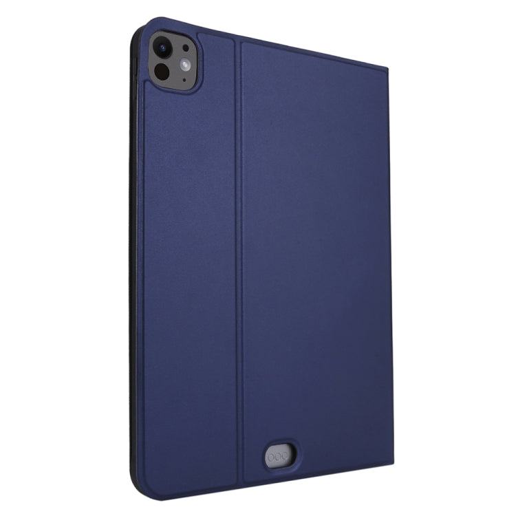 For iPad Pro 13 2025 / 2024 Stretch Voltage Plain Leather Smart Tablet Case(Dark Blue) by bashfashion