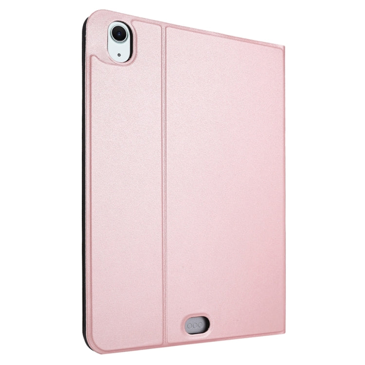 For iPad Air 13 2025 / 2024 Stretch Voltage Plain Leather Smart Tablet Case(Rose Gold) by bashfashion