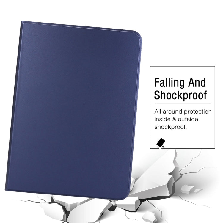 For iPad Air 13 2025 / 2024 Stretch Voltage Plain Leather Smart Tablet Case(Dark Blue) by bashfashion