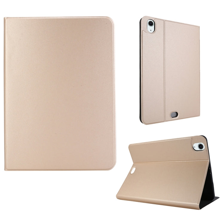 For iPad Air 11 2025 / 2024 Stretch Voltage Plain Leather Smart Tablet Case(Gold) by bashfashion