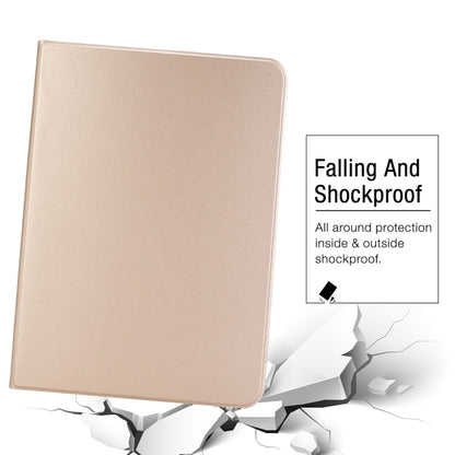 For iPad Air 11 2025 / 2024 Stretch Voltage Plain Leather Smart Tablet Case(Gold) by bashfashion