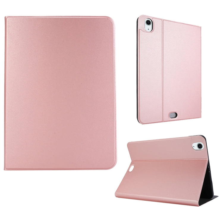 For iPad Air 11 2025 / 2024 Stretch Voltage Plain Leather Smart Tablet Case(Rose Gold) by bashfashion