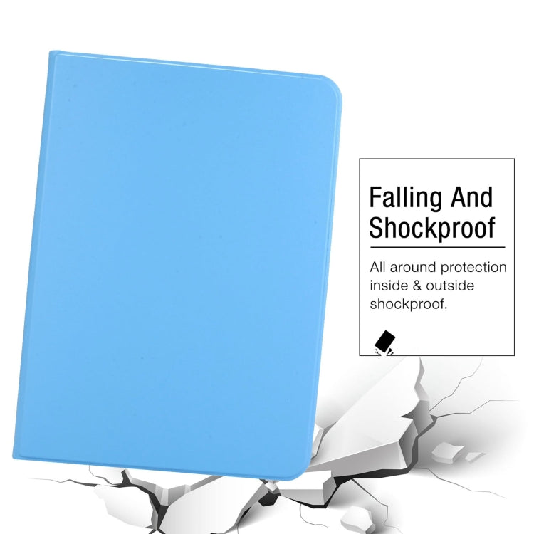 For iPad Air 11 2025 / 2024 Stretch Voltage Plain Leather Smart Tablet Case(Light Blue) by bashfashion
