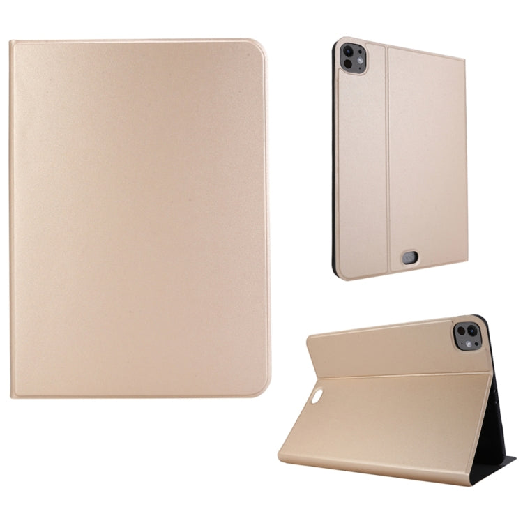 For iPad Pro 11 2025 / 2024 Stretch Voltage Plain Leather Smart Tablet Case(Gold) by bashfashion