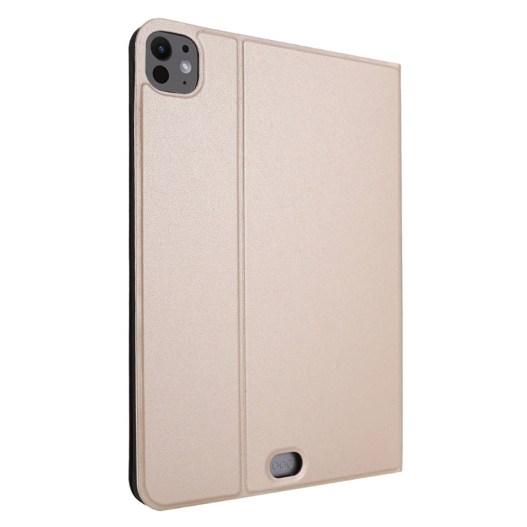 For iPad Pro 11 2025 / 2024 Stretch Voltage Plain Leather Smart Tablet Case(Gold) by bashfashion