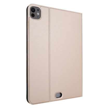 For iPad Pro 11 2025 / 2024 Stretch Voltage Plain Leather Smart Tablet Case(Gold) by bashfashion