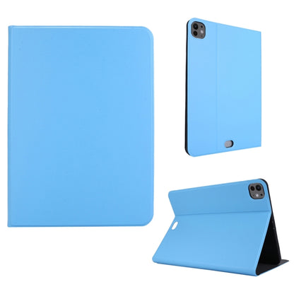 For iPad Pro 11 2025 / 2024 Stretch Voltage Plain Leather Smart Tablet Case(Light Blue) by bashfashion