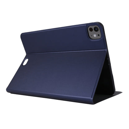 For iPad Pro 11 2025 / 2024 Stretch Voltage Plain Leather Smart Tablet Case(Dark Blue) by bashfashion