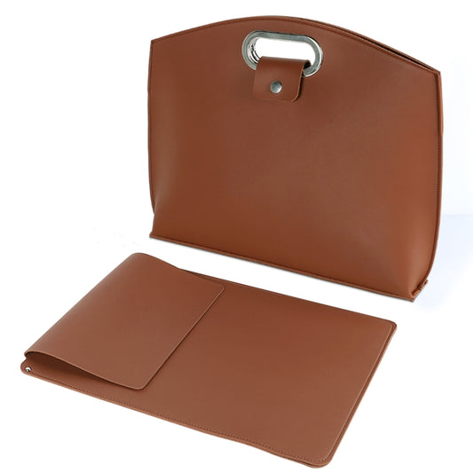Waterproof PU Laptop Handbag Inner Bag for 12-14 inch Laptop(Brown) by bashfashion