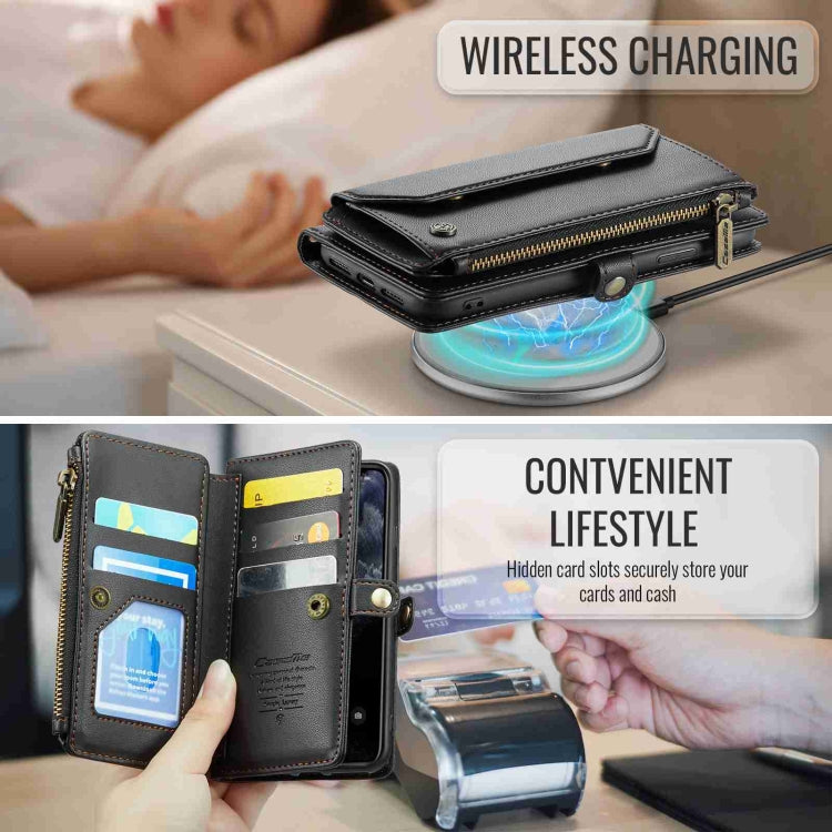 For iPhone 11 Pro CaseMe C36 Card Slots Zipper Wallet RFID Anti-theft Leather Phone Case(Black) by CaseMe