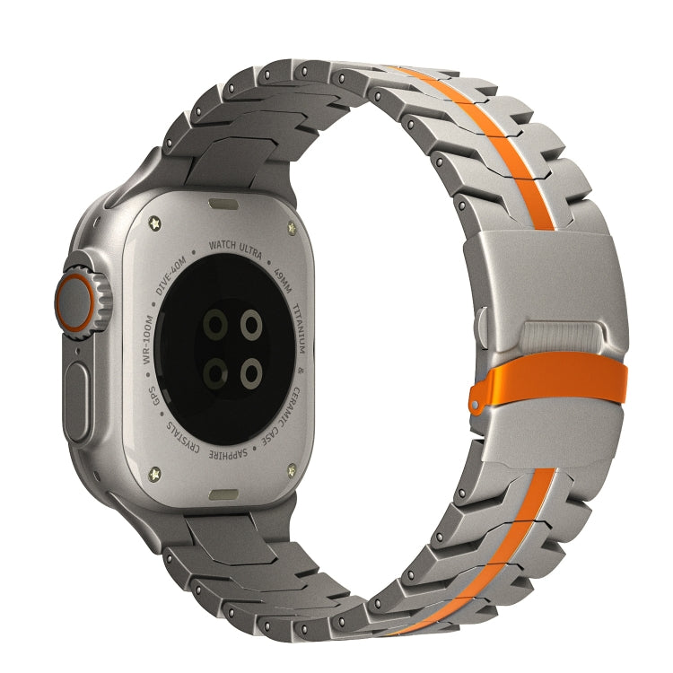 For Apple Watch Ultra 2 49mm Double Lock Buckle Turtle Titanium Steel Watch Band(Titanium Orange) by bashfashion