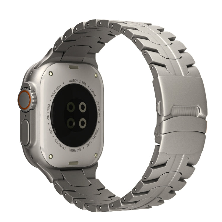 For Apple Watch Ultra 2 49mm Double Lock Buckle Turtle Titanium Steel Watch Band(Titanium) by bashfashion