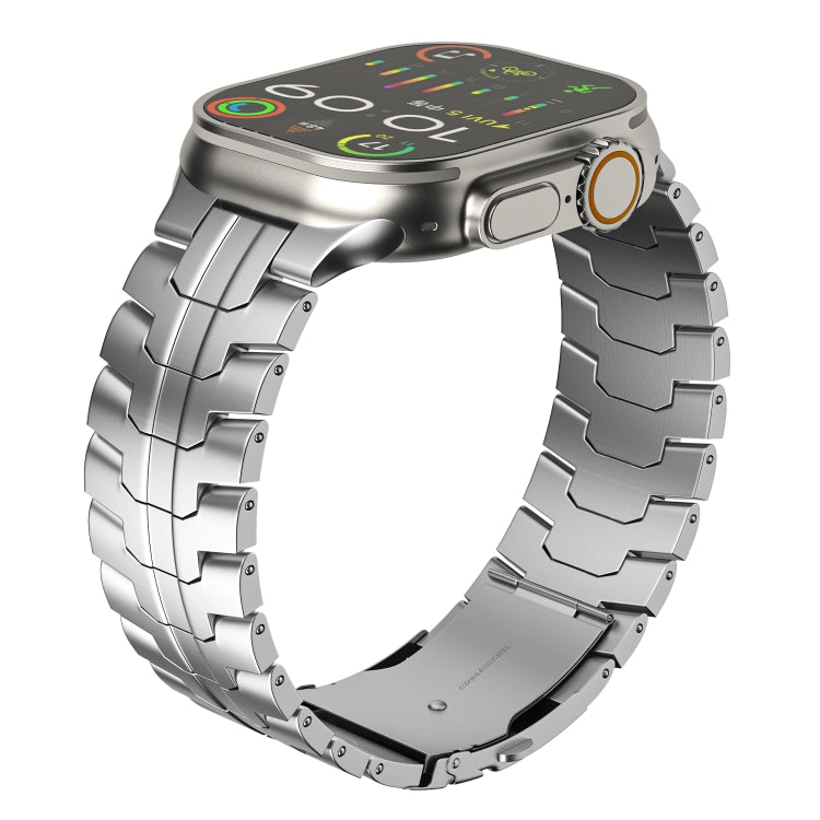For Apple Watch Ultra 2 49mm Double Lock Buckle Turtle Titanium Steel Watch Band(Silver) by bashfashion