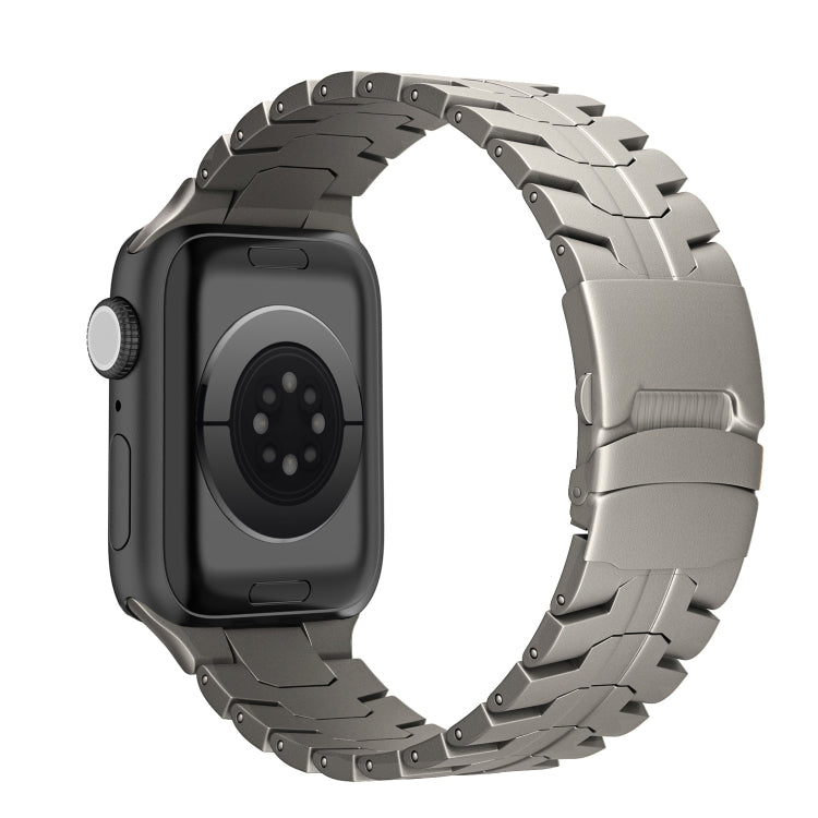 For Apple Watch Series 9 41mm Double Lock Buckle Turtle Titanium Steel Watch Band(Titanium) by bashfashion