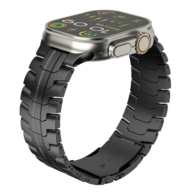 For Apple Watch Series 6 44mm Double Lock Buckle Turtle Titanium Steel Watch Band(Black) by bashfashion